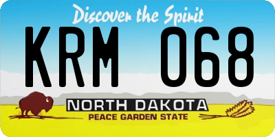ND license plate KRM068