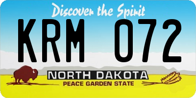 ND license plate KRM072