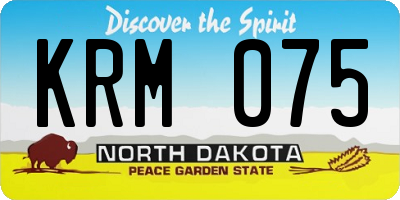 ND license plate KRM075