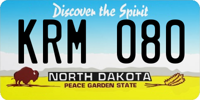 ND license plate KRM080