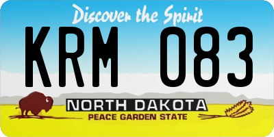 ND license plate KRM083