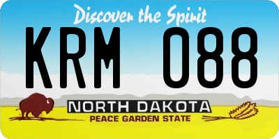 ND license plate KRM088