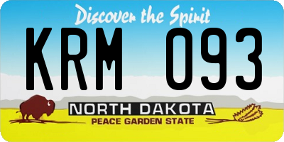 ND license plate KRM093