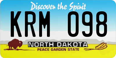 ND license plate KRM098