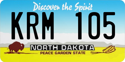 ND license plate KRM105