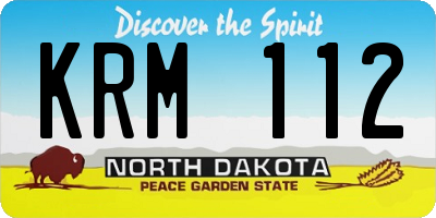 ND license plate KRM112
