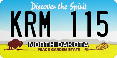 ND license plate KRM115