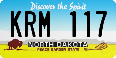 ND license plate KRM117