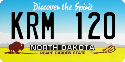 ND license plate KRM120