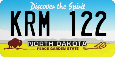 ND license plate KRM122
