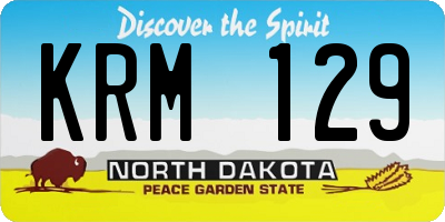 ND license plate KRM129
