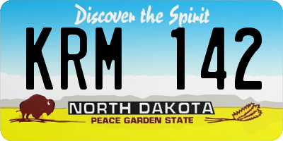 ND license plate KRM142