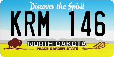 ND license plate KRM146