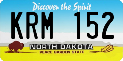 ND license plate KRM152