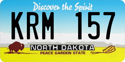 ND license plate KRM157