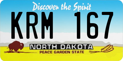 ND license plate KRM167
