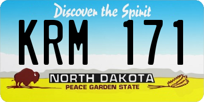 ND license plate KRM171