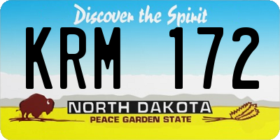ND license plate KRM172