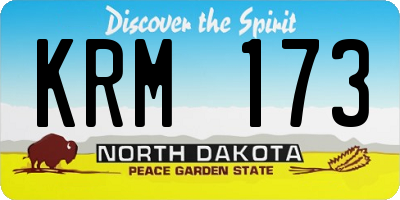 ND license plate KRM173