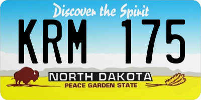 ND license plate KRM175