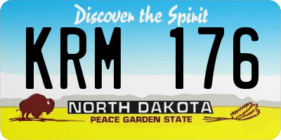 ND license plate KRM176