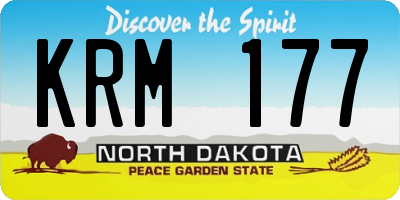 ND license plate KRM177