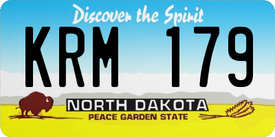ND license plate KRM179
