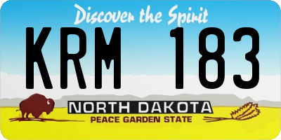 ND license plate KRM183