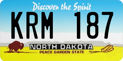 ND license plate KRM187