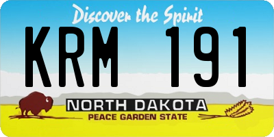 ND license plate KRM191