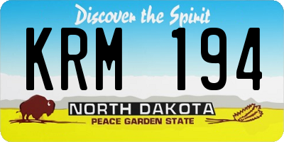 ND license plate KRM194