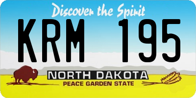 ND license plate KRM195
