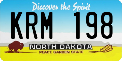 ND license plate KRM198