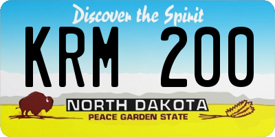 ND license plate KRM200