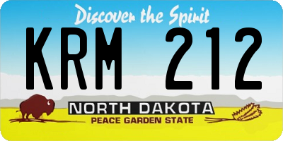 ND license plate KRM212