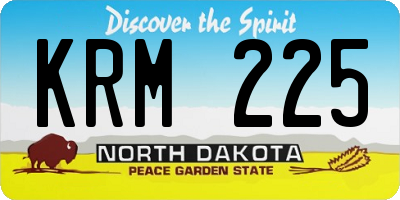 ND license plate KRM225