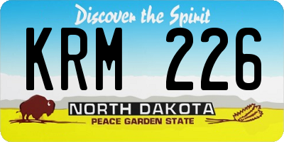 ND license plate KRM226