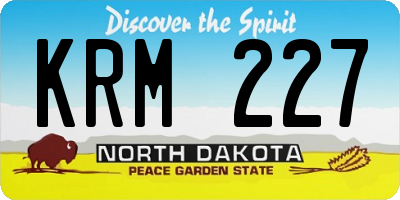 ND license plate KRM227