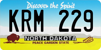 ND license plate KRM229