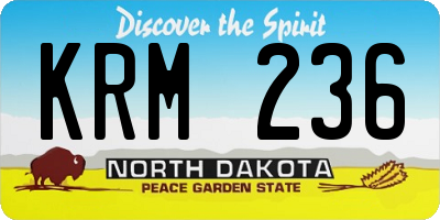 ND license plate KRM236