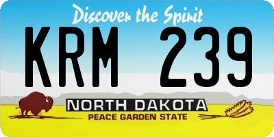 ND license plate KRM239