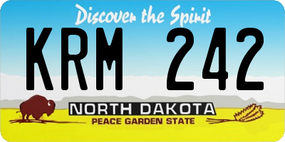 ND license plate KRM242