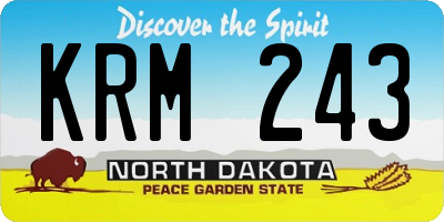 ND license plate KRM243