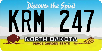ND license plate KRM247