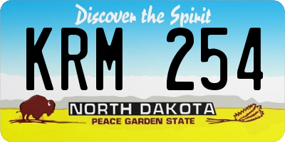 ND license plate KRM254