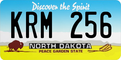 ND license plate KRM256