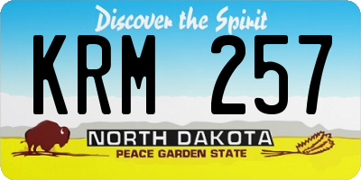 ND license plate KRM257