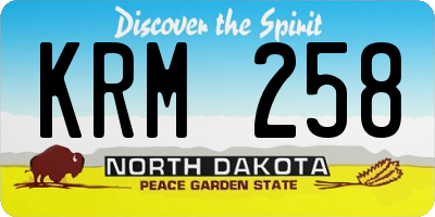 ND license plate KRM258