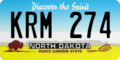 ND license plate KRM274