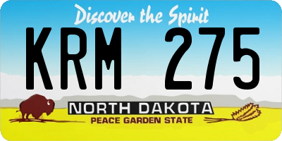 ND license plate KRM275
